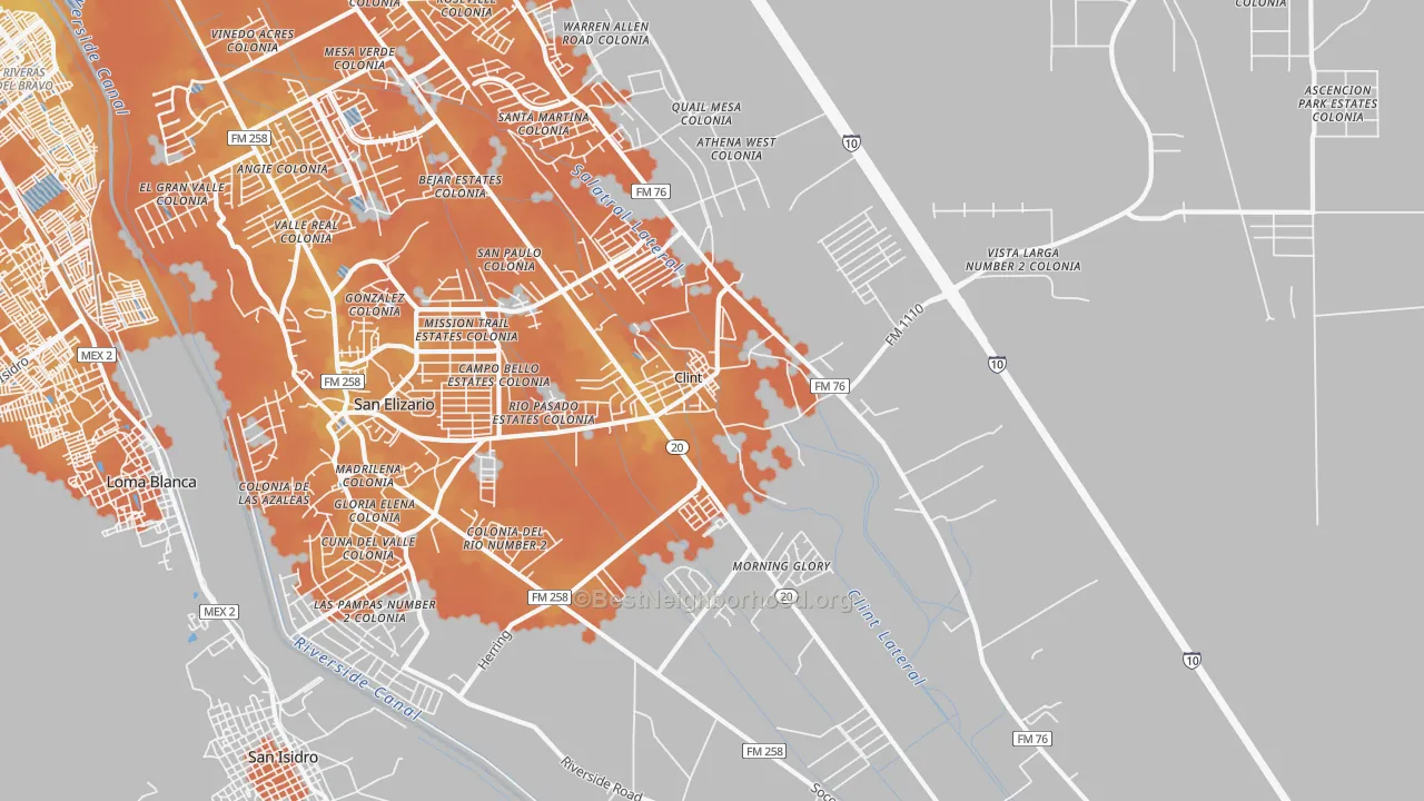 Bike Grade map of 79836, TX