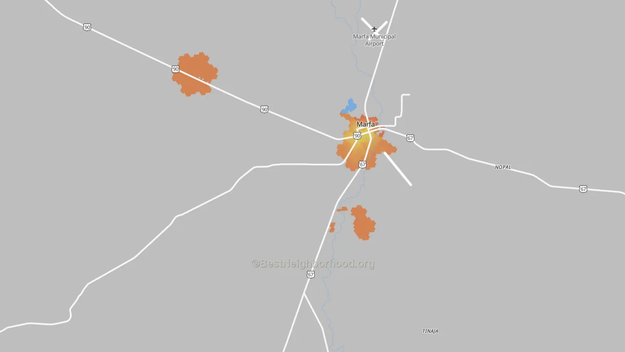 Bike Grade map of 79843, TX