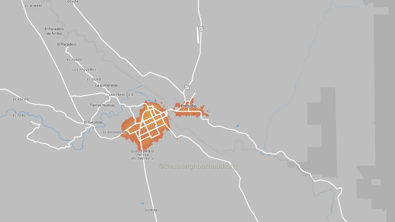 Bike Grade map of 79845, TX