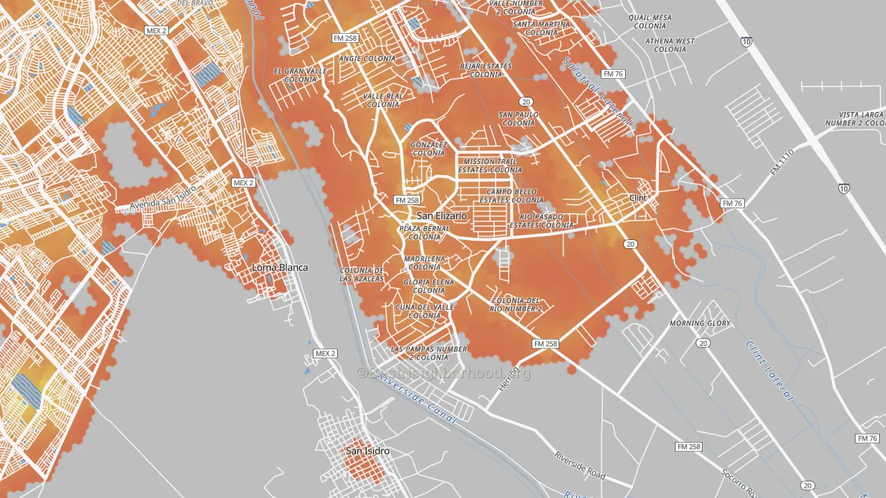 Bike Grade map of 79849, TX