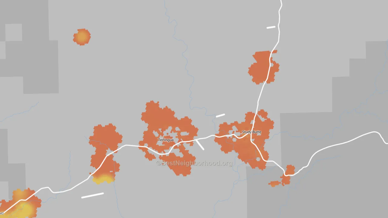Bike Grade map of 79852, TX