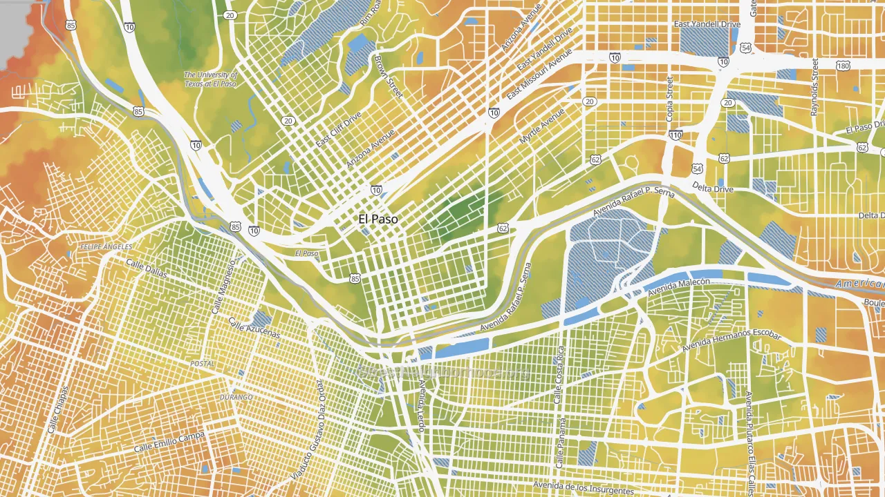 Bike Grade map of 79901, TX