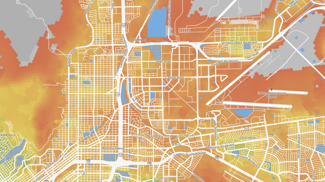 Bike Grade map of 79906, TX