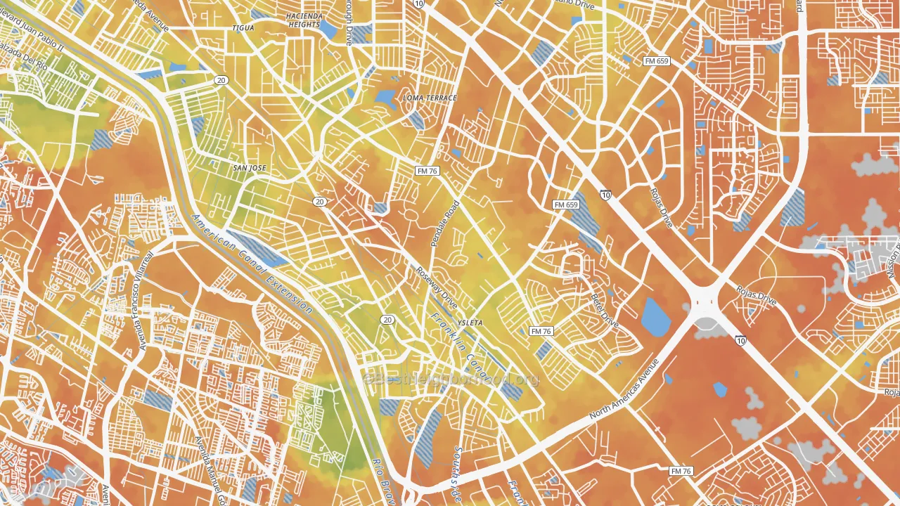 Bike Grade map of 79907, TX
