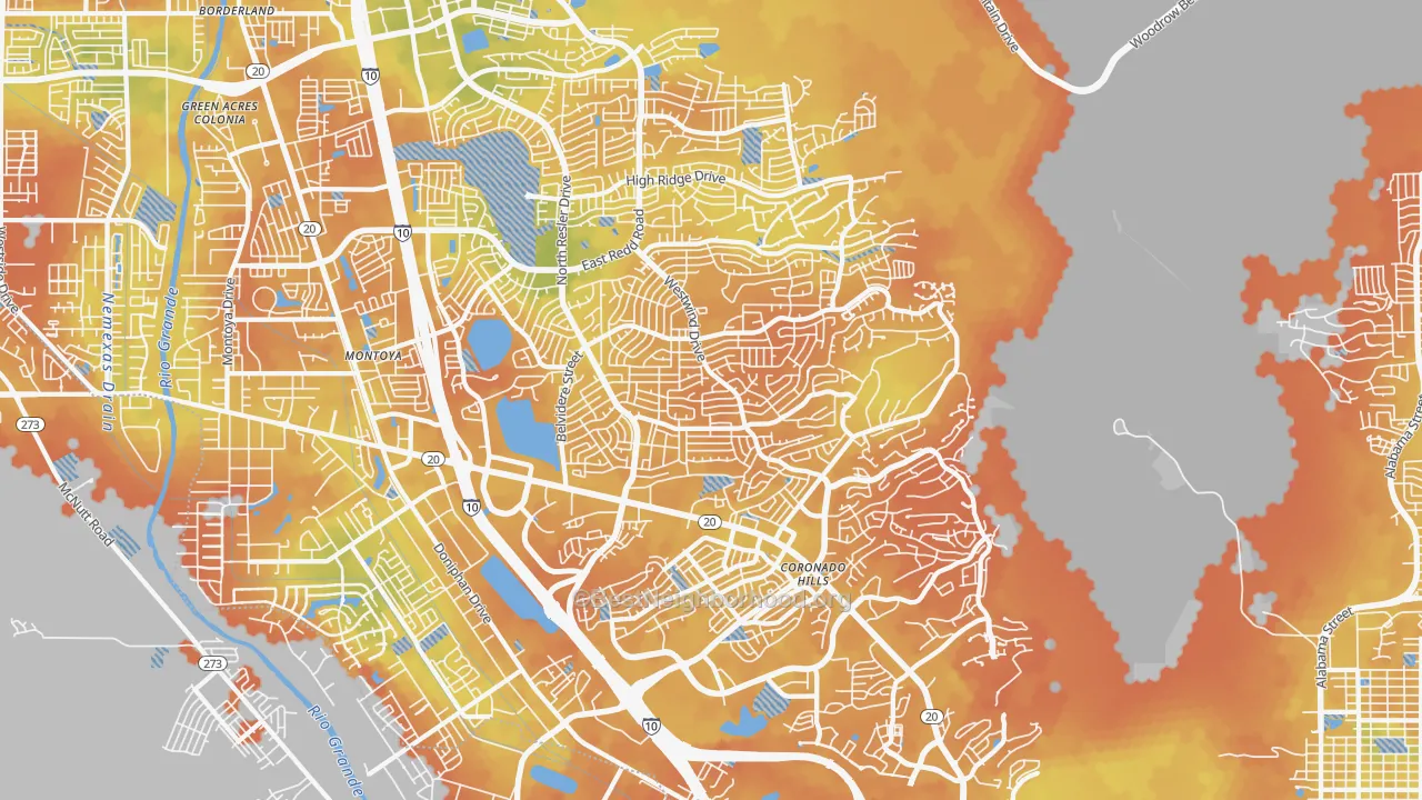 Bike Grade map of 79912, TX