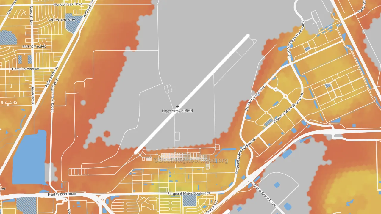Bike Grade map of 79918, TX
