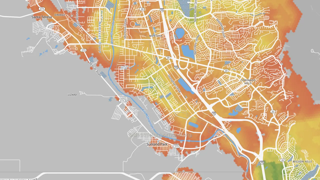 Bike Grade map of 79922, TX