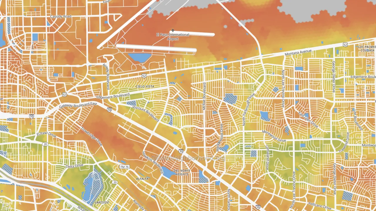 Bike Grade map of 79925, TX