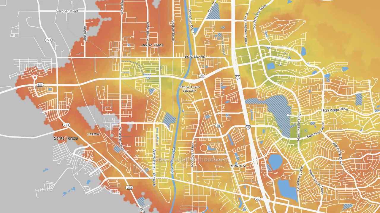 Bike Grade map of 79932, TX