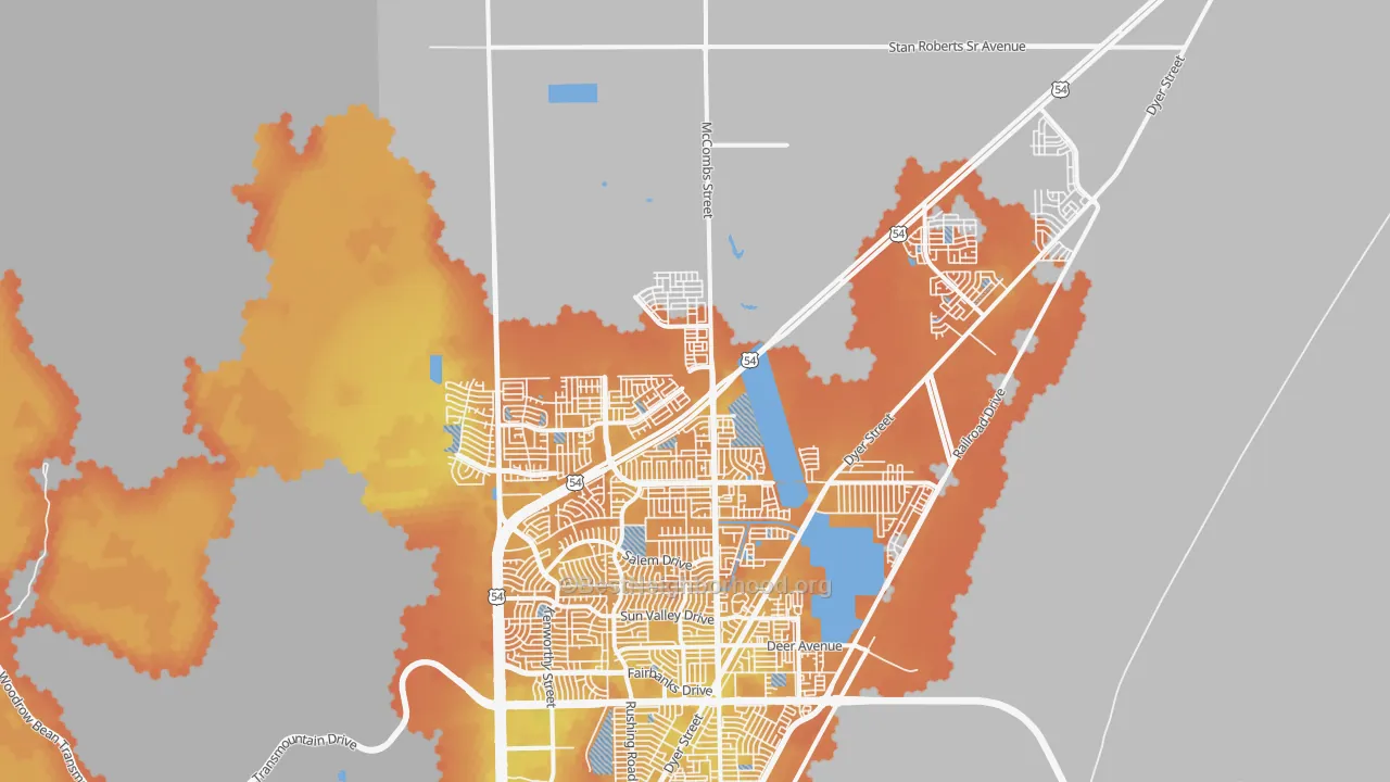 Bike Grade map of 79934, TX
