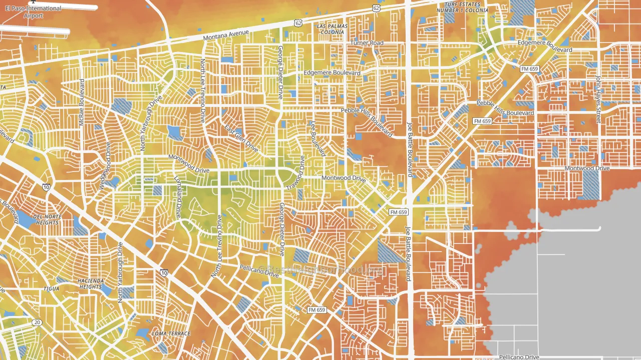 Bike Grade map of 79936, TX