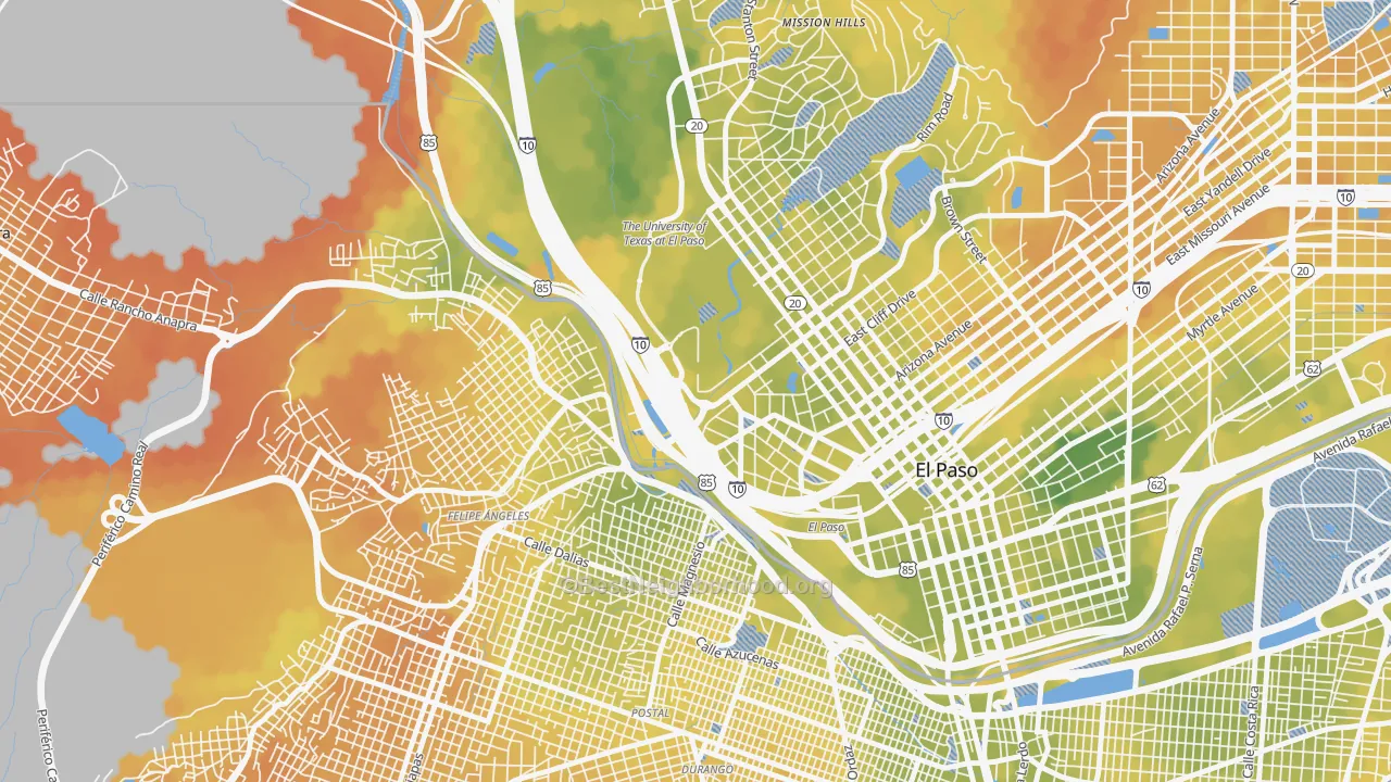 Bike Grade map of 79968, TX