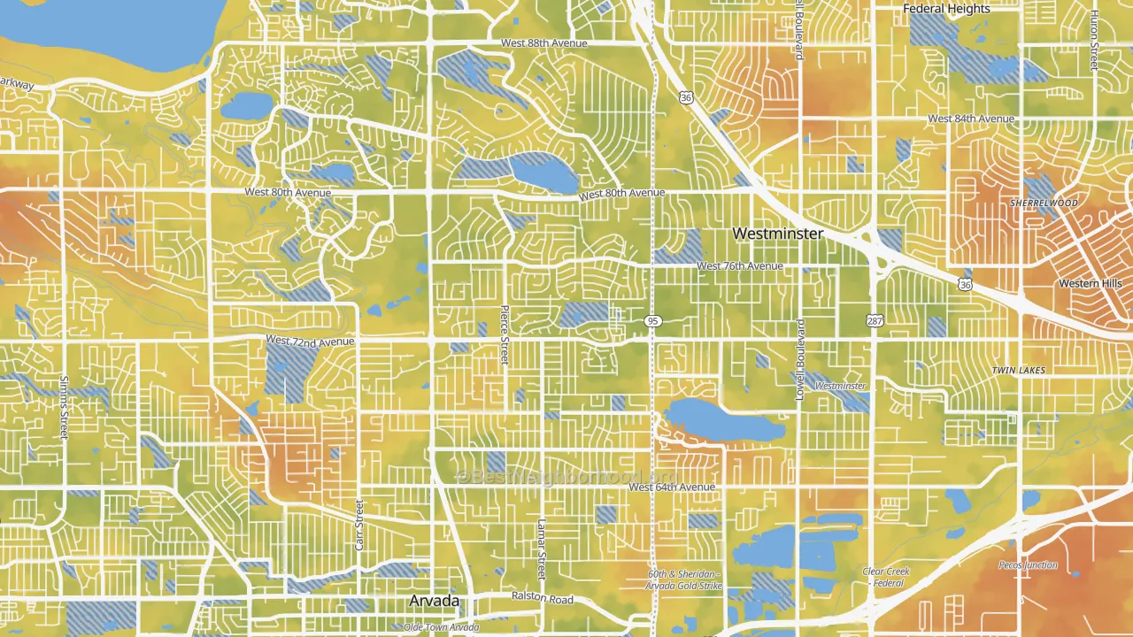 Bike Grade map of 80003, CO