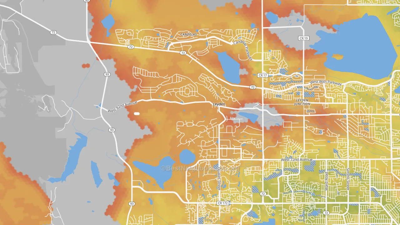 Bike Grade map of 80007, CO