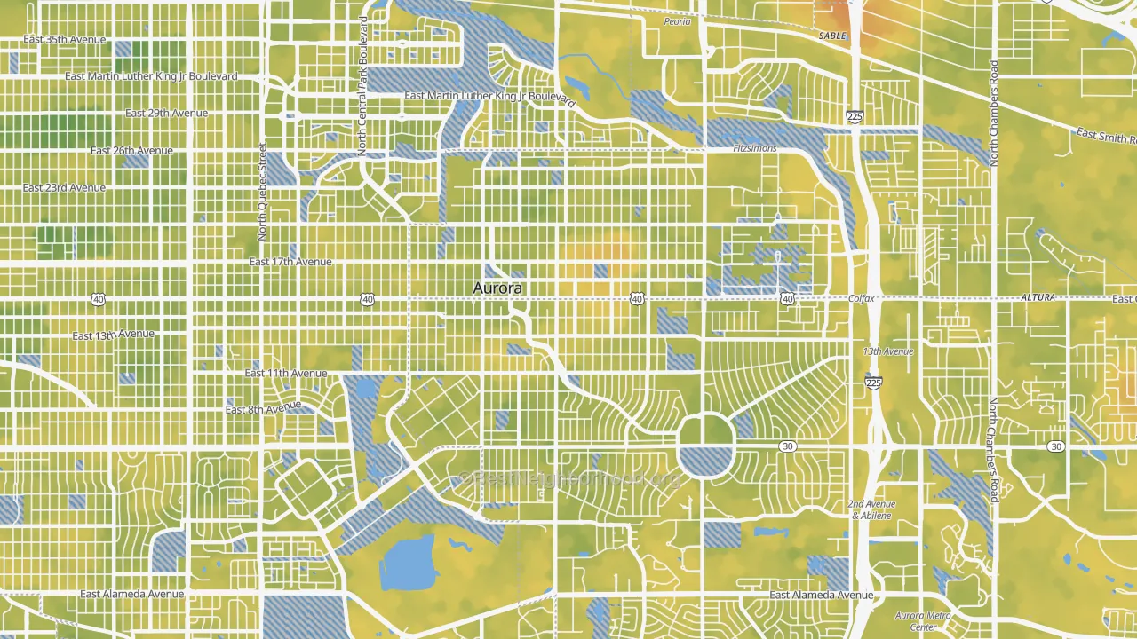 Bike Grade map of 80010, CO