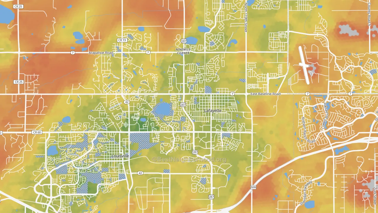 Bike Grade map of 80026, CO