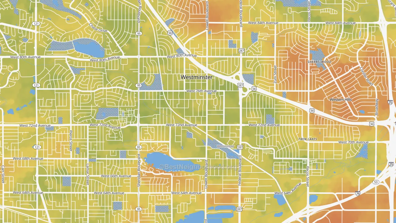 Bike Grade map of 80030, CO
