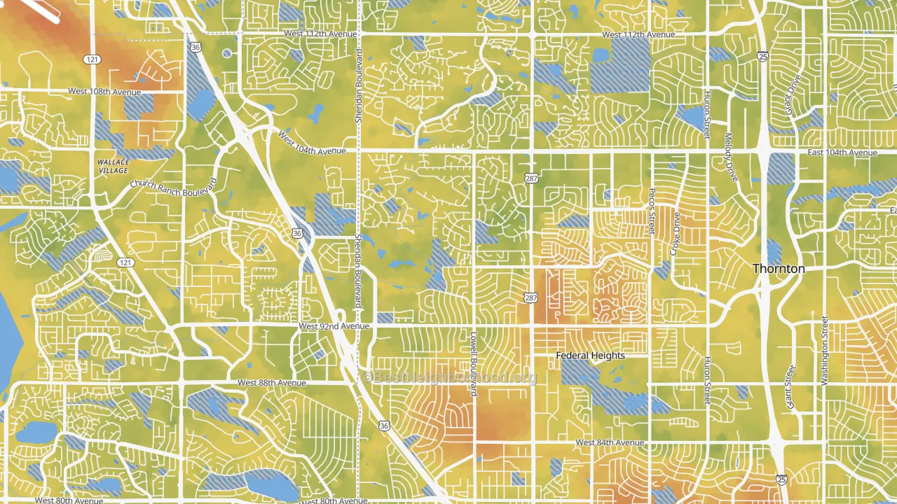 Bike Grade map of 80031, CO