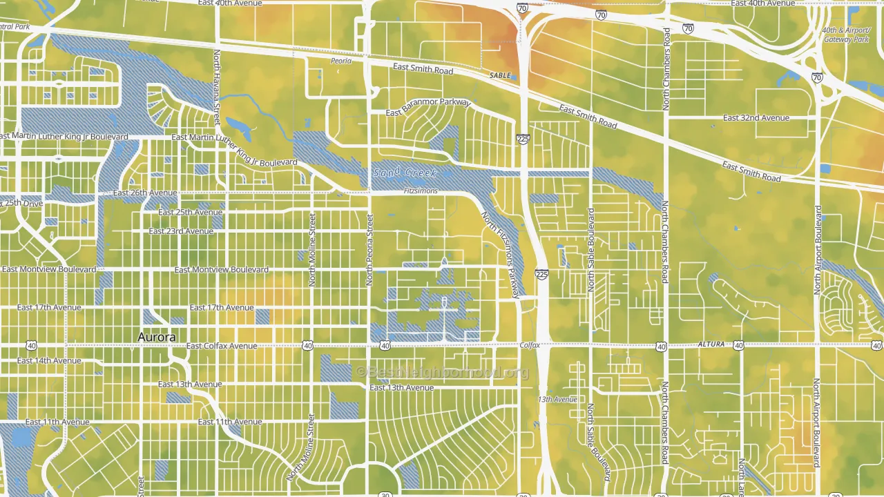 Bike Grade map of 80045, CO