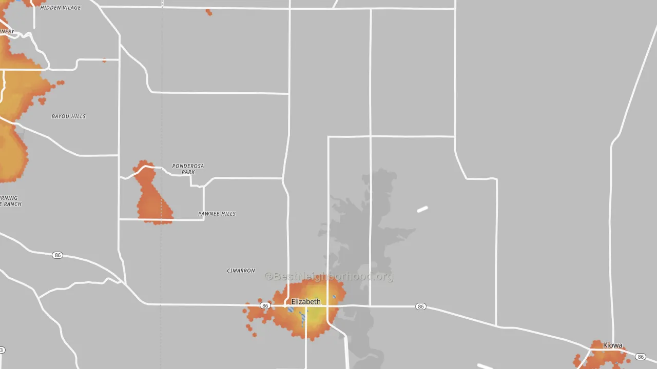 Bike Grade map of 80107, CO