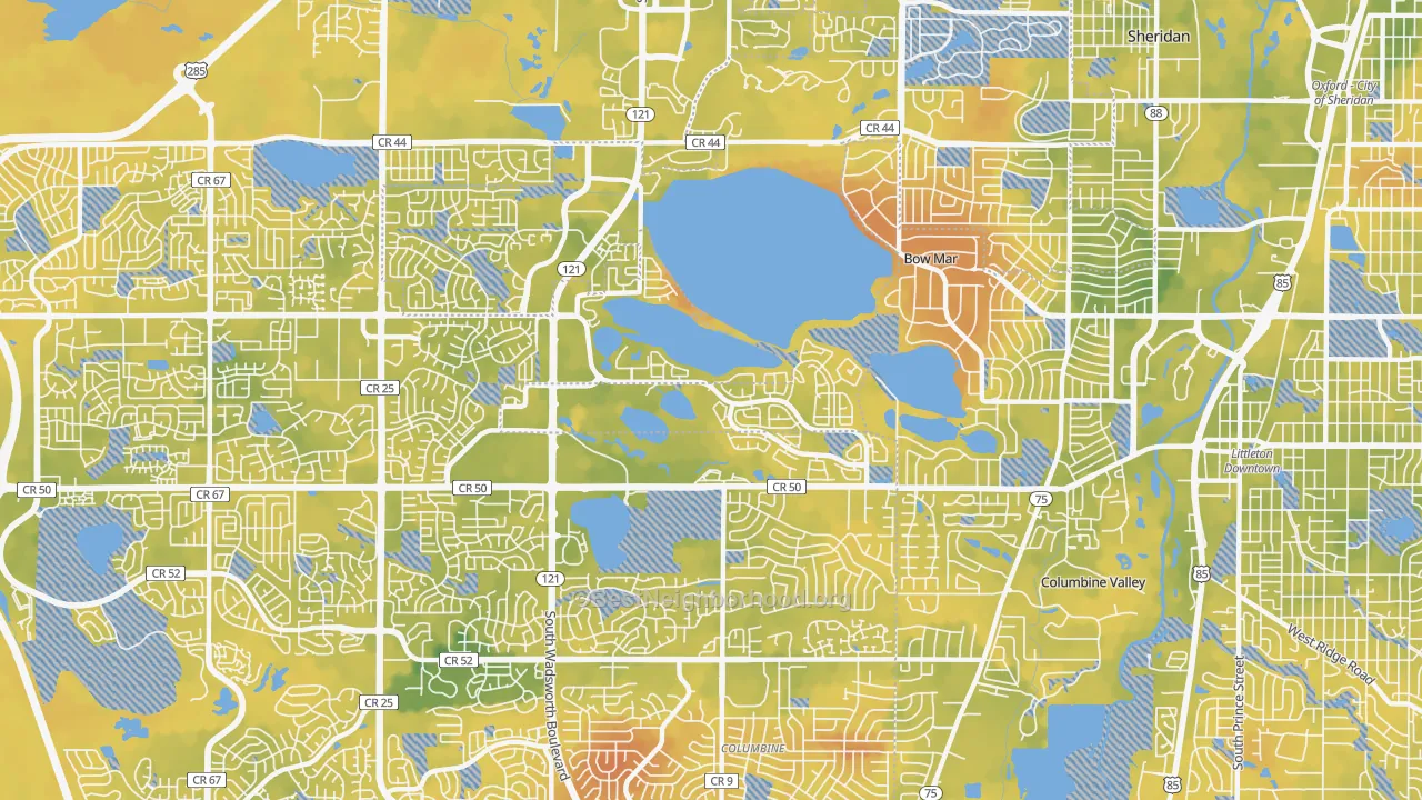 Bike Grade map of 80123, CO