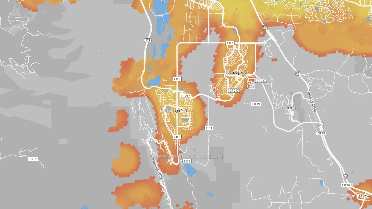 Bike Grade map of 80125, CO