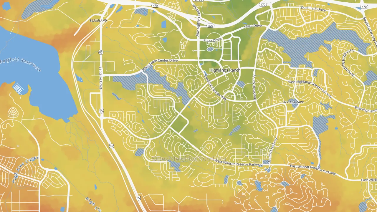 Bike Grade map of 80129, CO