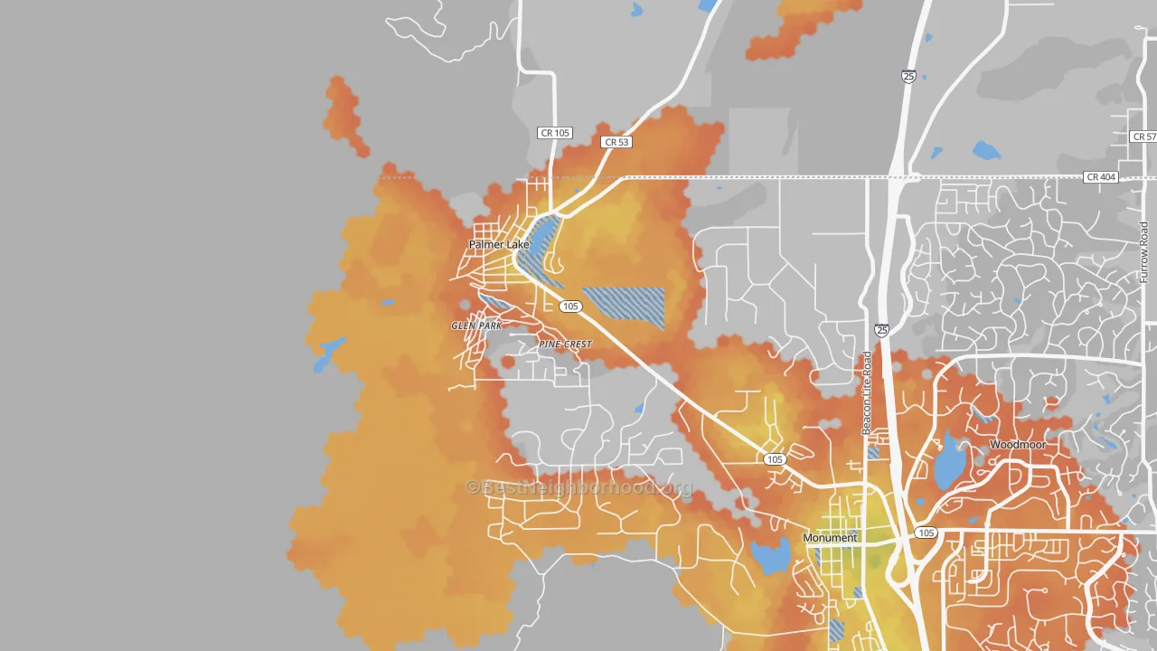Bike Grade map of 80133, CO