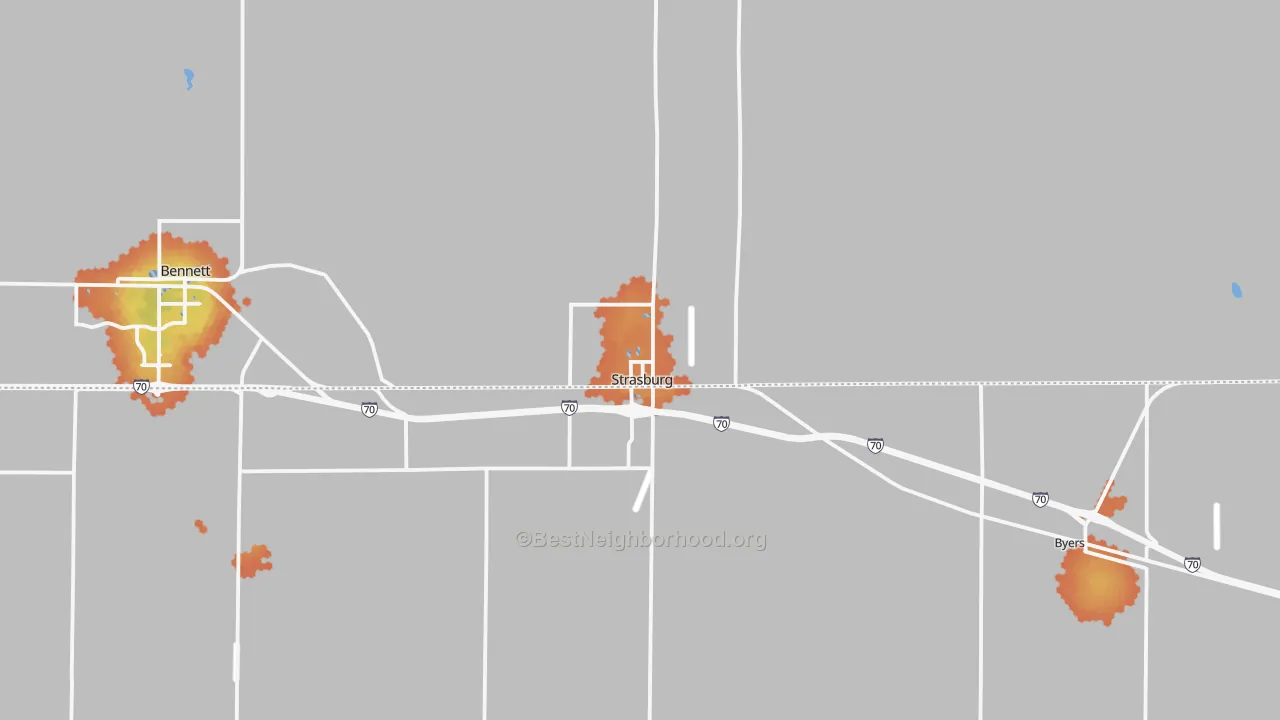 Bike Grade map of 80136, CO
