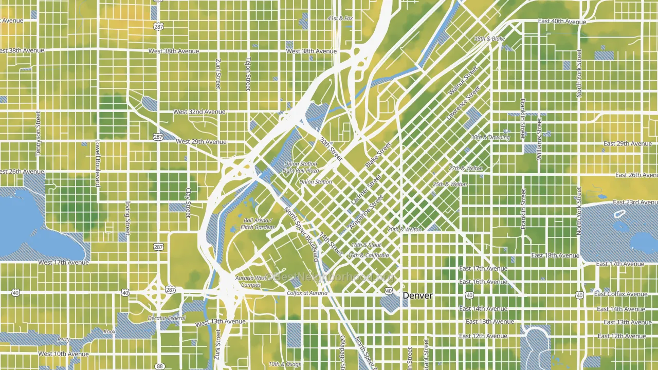 Bike Grade map of 80202, CO