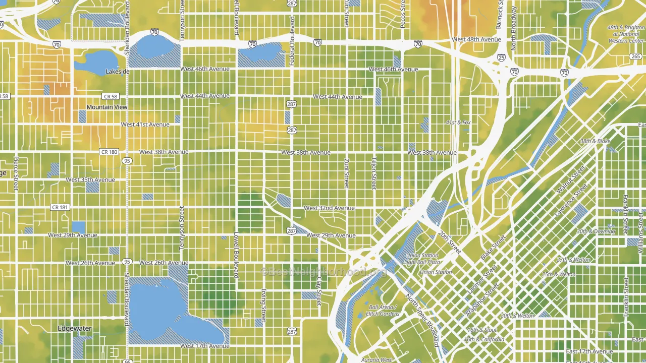 Bike Grade map of 80211, CO