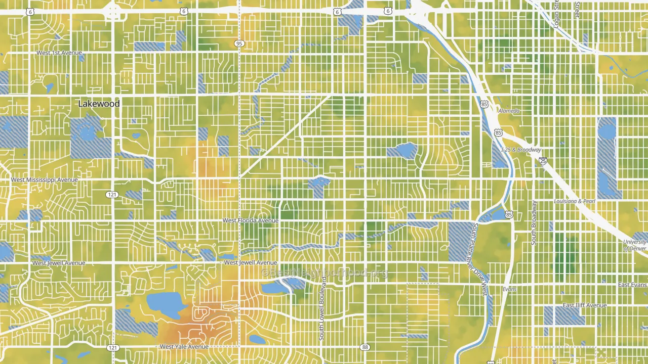 Bike Grade map of 80219, CO