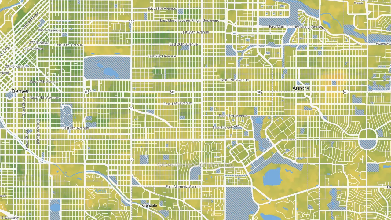 Bike Grade map of 80220, CO
