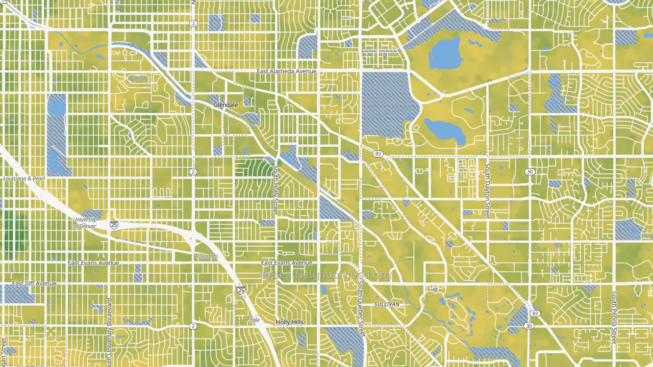 Bike Grade map of 80224, CO