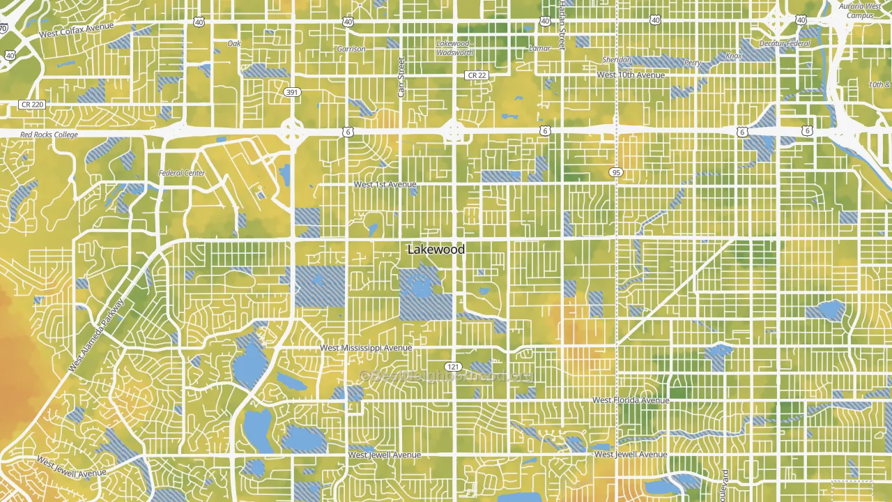 Bike Grade map of 80226, CO