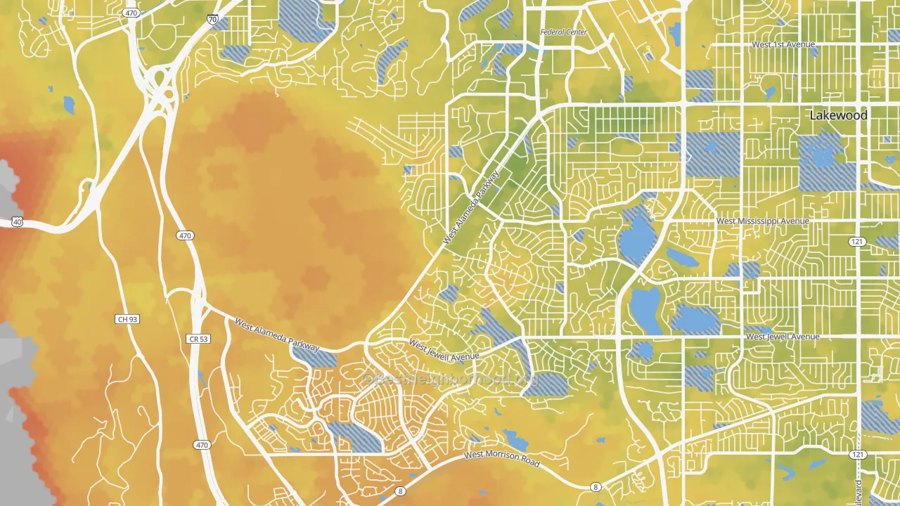 Bike Grade map of 80228, CO