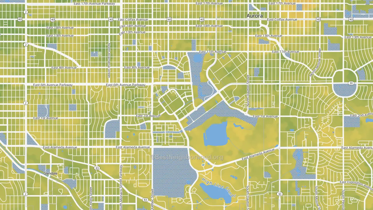 Bike Grade map of 80230, CO