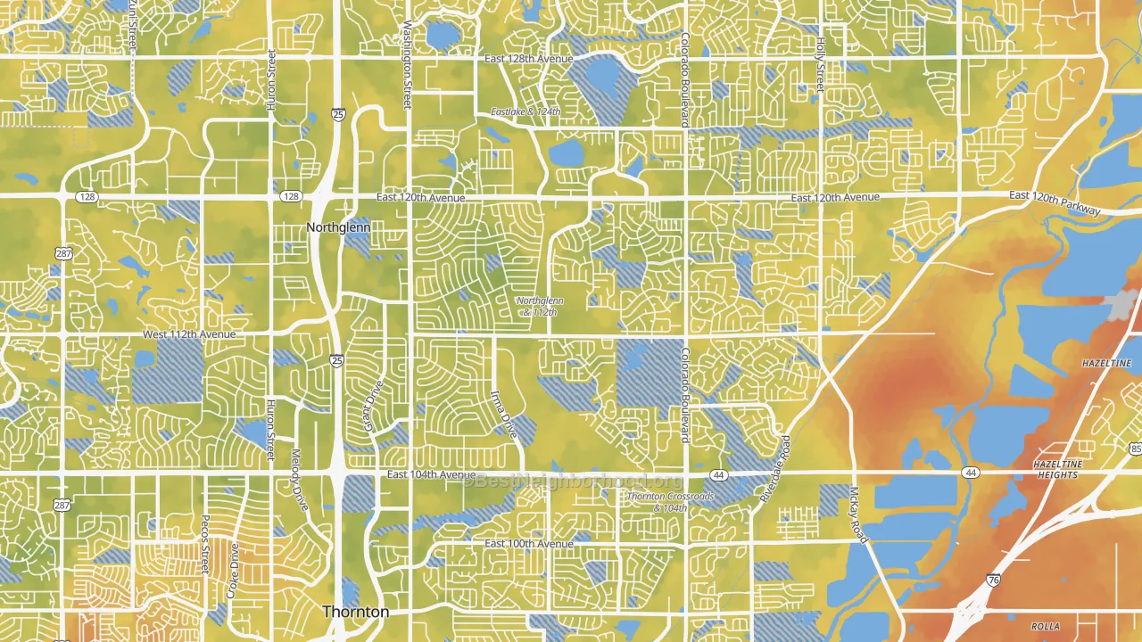 Bike Grade map of 80233, CO
