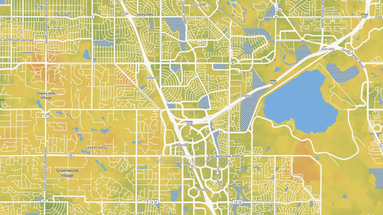 Bike Grade map of 80237, CO