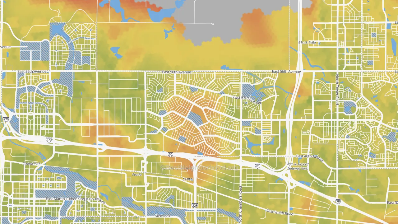 Bike Grade map of 80239, CO