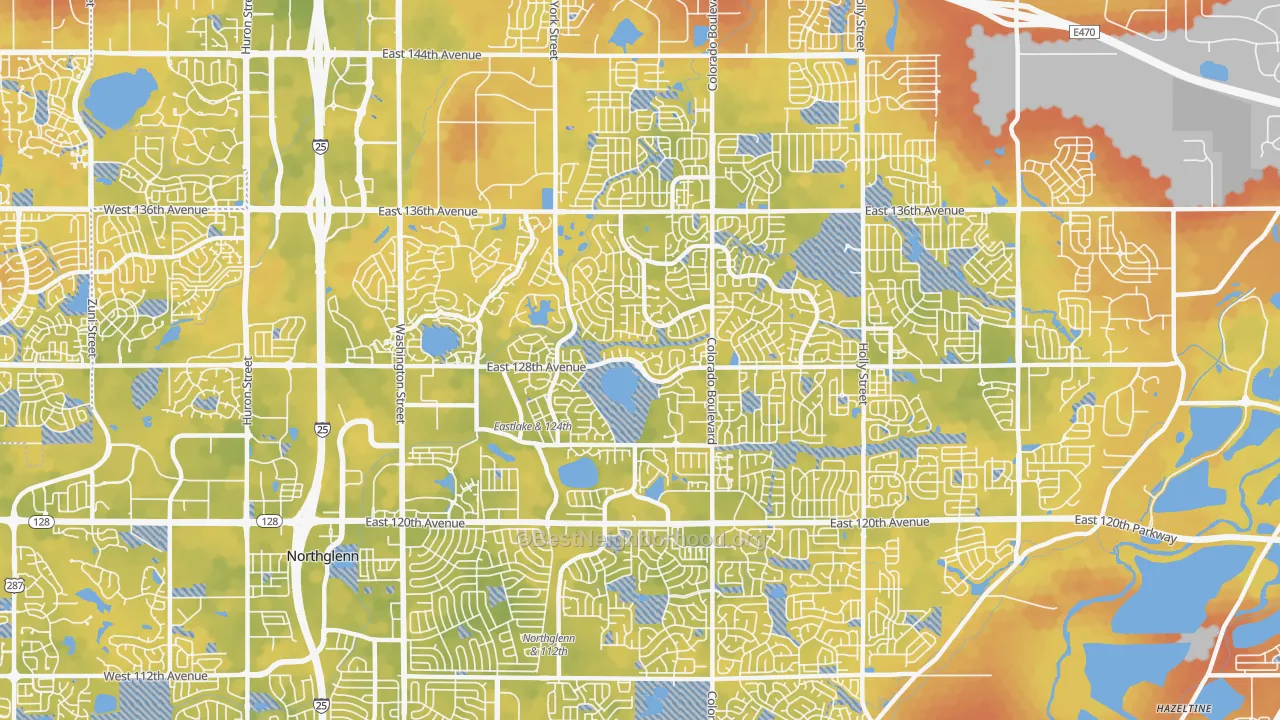 Bike Grade map of 80241, CO