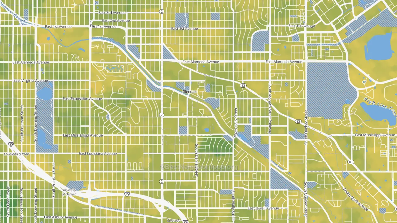 Bike Grade map of 80246, CO
