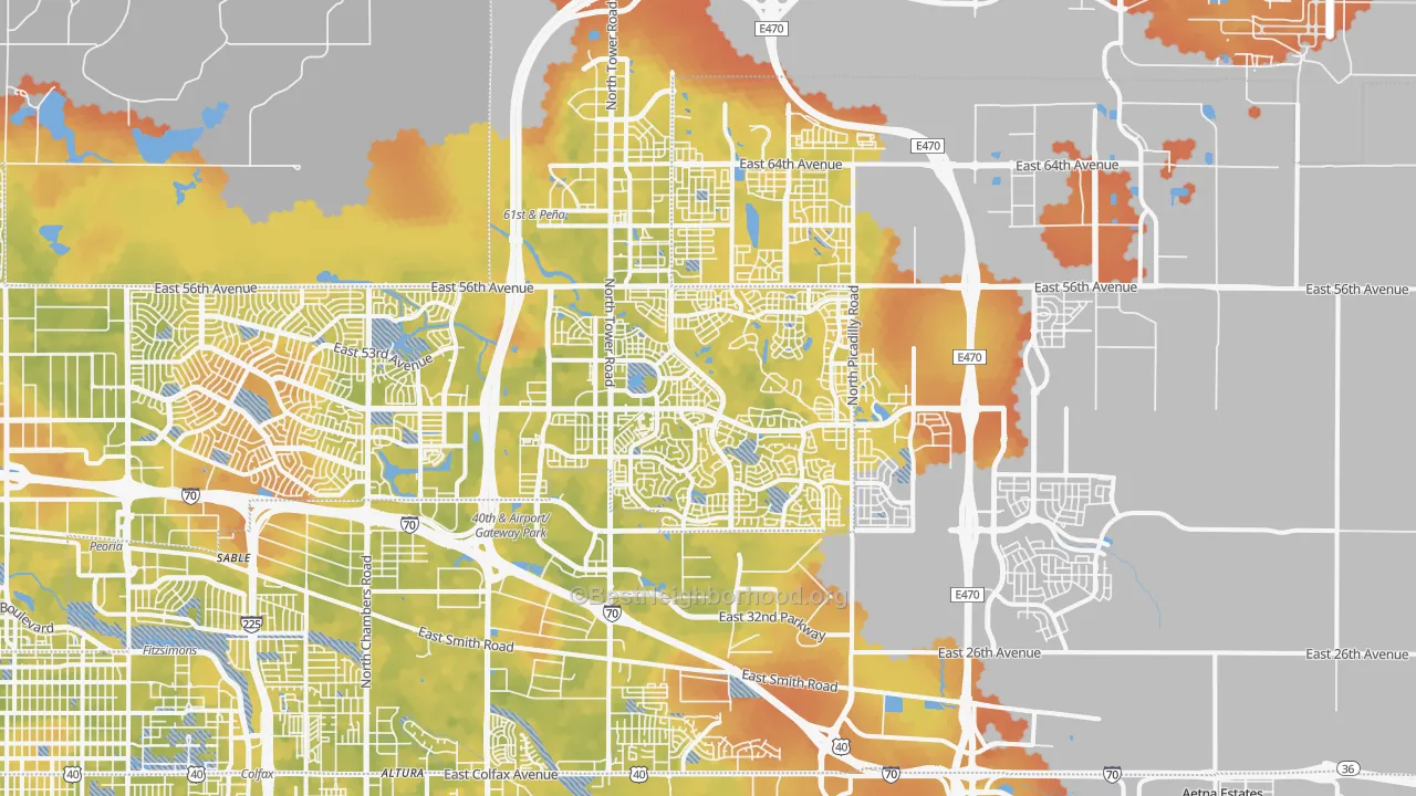 Bike Grade map of 80249, CO