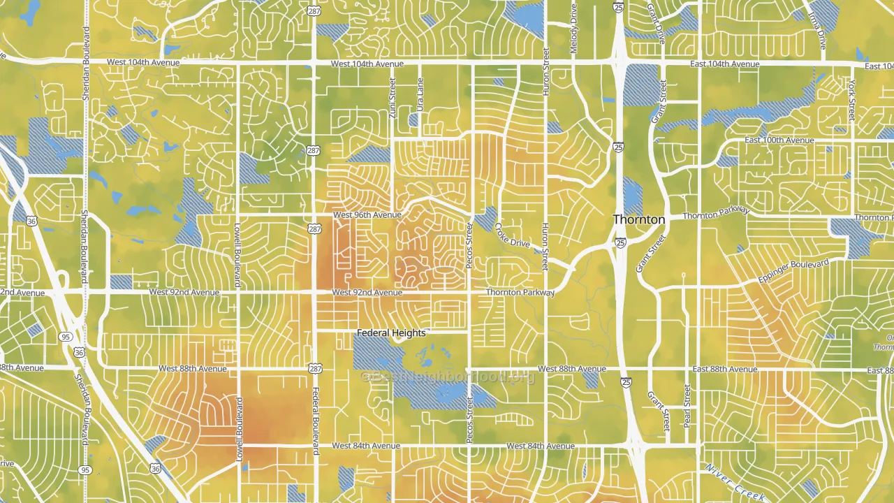 Bike Grade map of 80260, CO