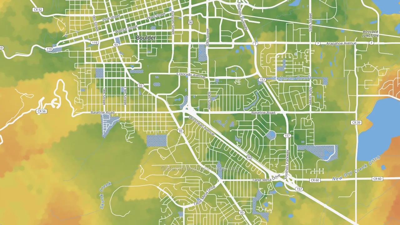 Bike Grade map of 80310, CO