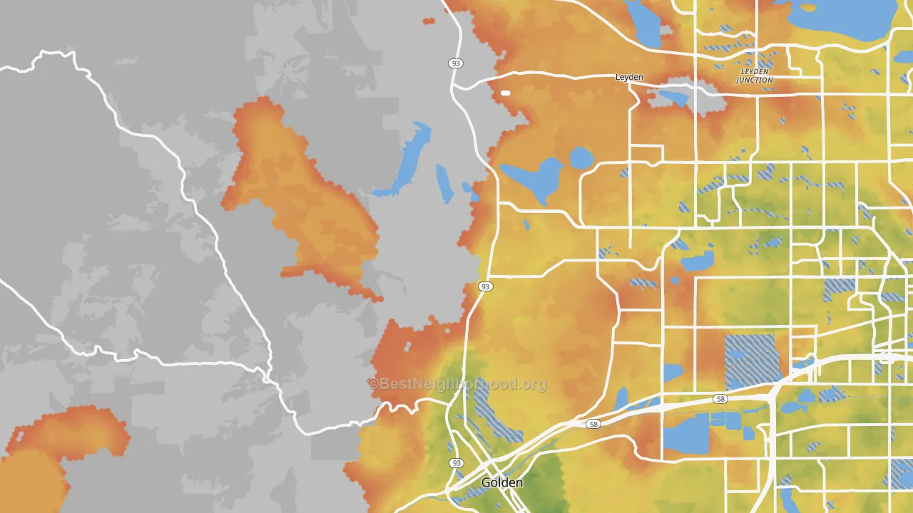 Bike Grade map of 80403, CO