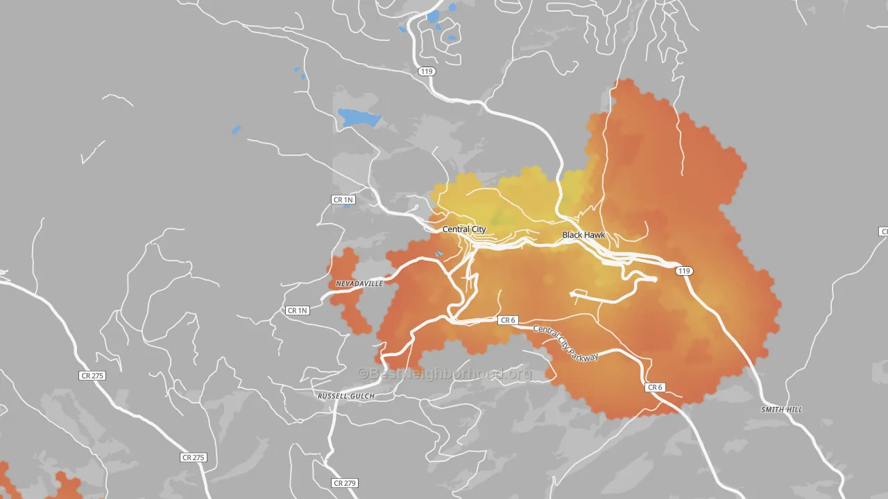 Bike Grade map of 80427, CO