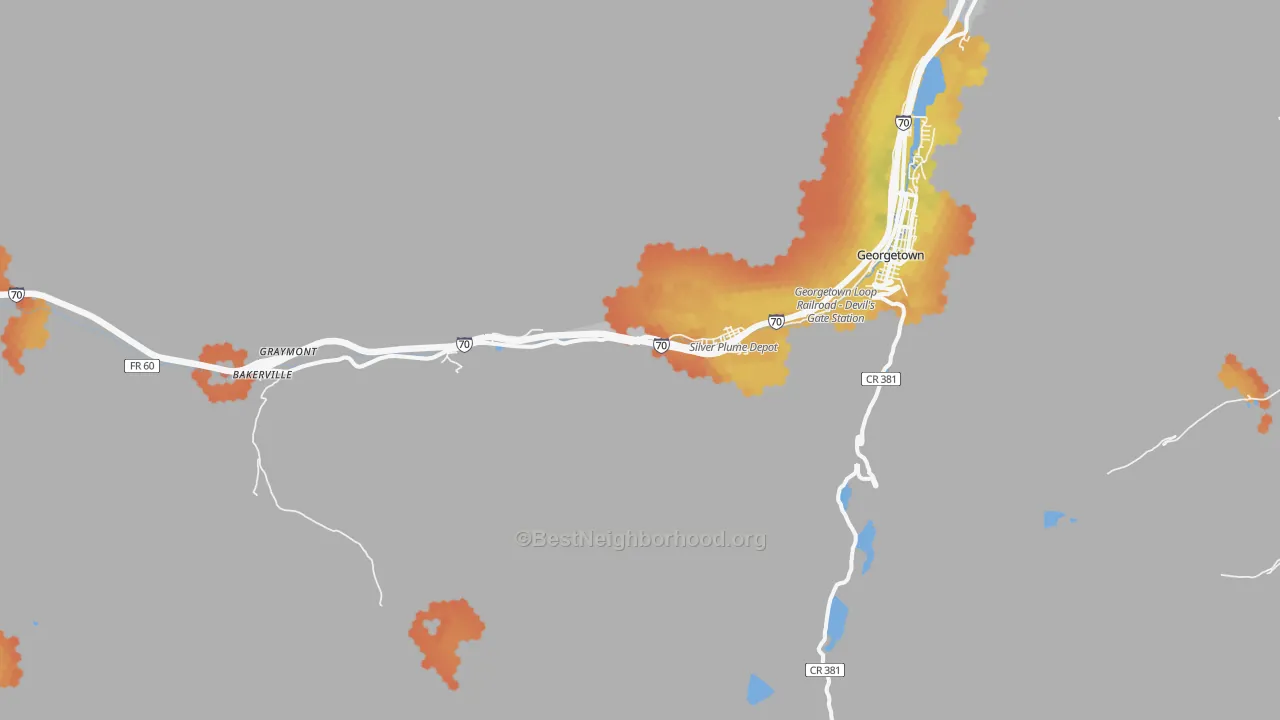 Bike Grade map of 80476, CO