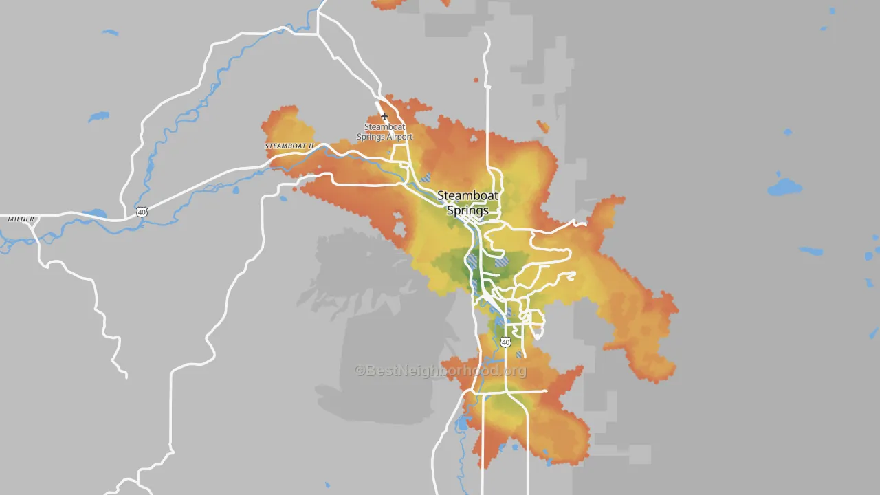 Bike Grade map of 80487, CO
