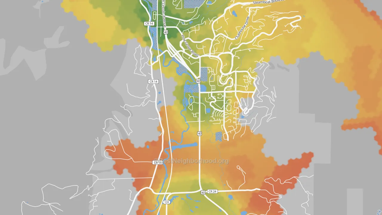Bike Grade map of 80488, CO